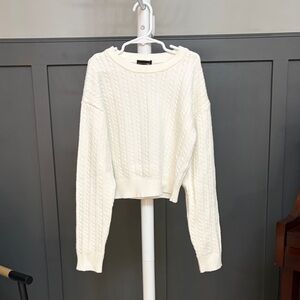 Cozy White Cable Knit Sweater